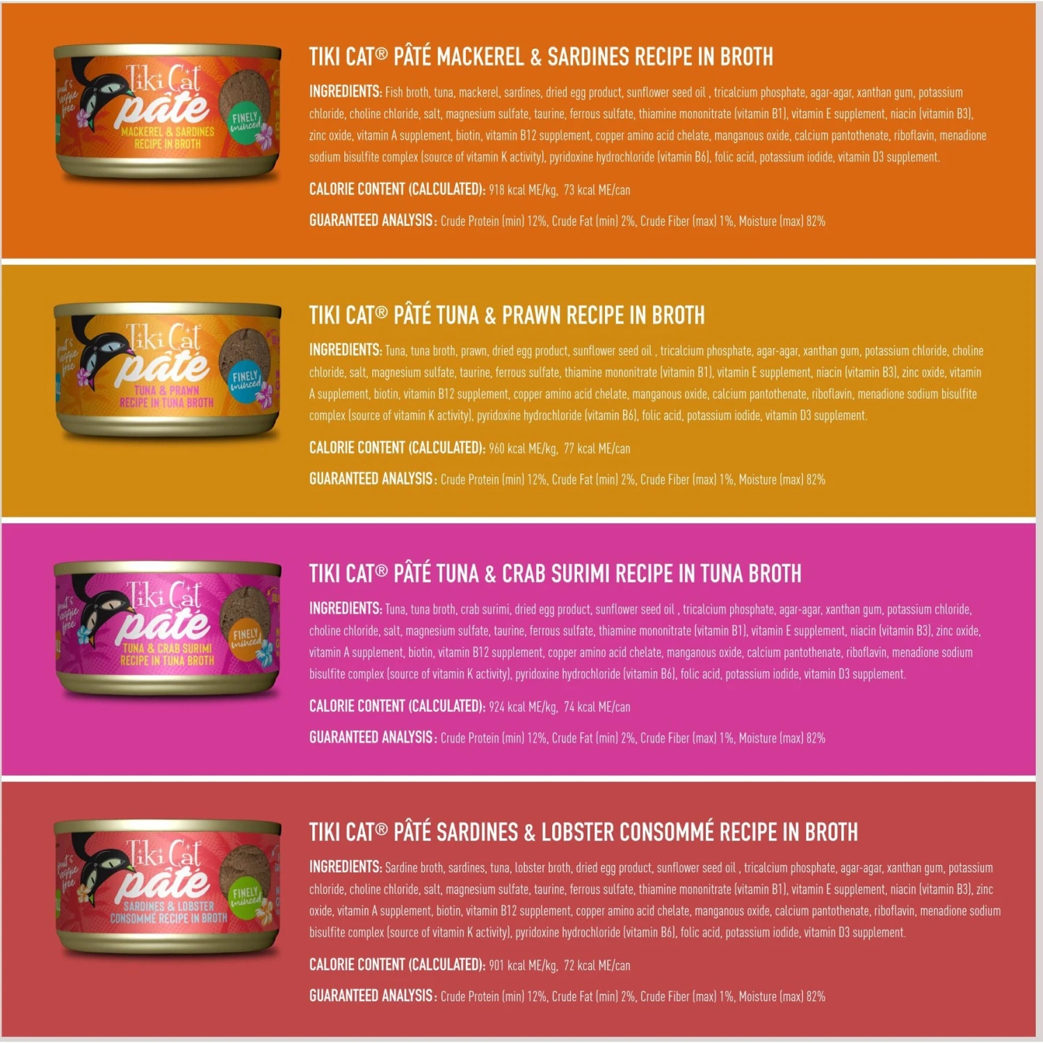 Tiki Cat Fish Favorites Pate Grain-Free Wet Cat Food, 2.8-oz Can, Case Of 24 5 Tiki Cat Fish Favorites Pate Grain-Free Wet Cat Food, 2.8-oz Can, Case Of 24 - Image 3