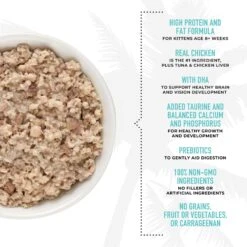 Tiki Cat Baby Chicken, Tuna, & Chicken Liver Shreds Grain-Free Wet Cat Food, 2.4-oz Can, Case Of 12 -PurePet Bites Shop 883654 PT4. AC SS1800 V1690567229