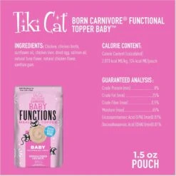 Tiki Cat Born Carnivore Baby Functional Cat Food Topper, 1.5-oz Pouch, Case Of 12 -PurePet Bites Shop 883686 PT2. AC SS1800 V1690570627