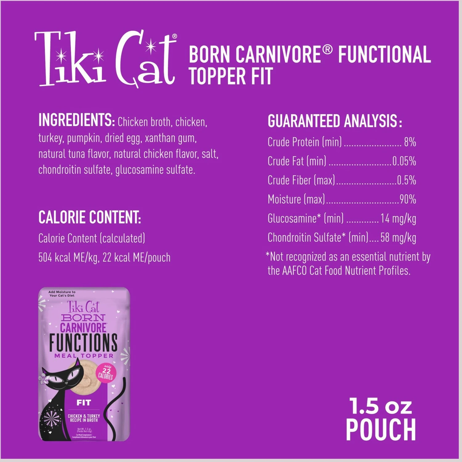 Tiki Cat Born Carnivore Fit Functional Cat Food Topper, 1.5-oz Pouch, Case Of 12 5 Tiki Cat Born Carnivore Fit Functional Cat Food Topper, 1.5-oz Pouch, Case Of 12 - Image 3
