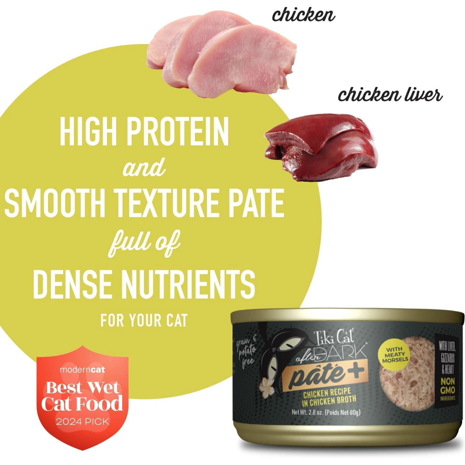 Tiki Cat After Dark Pate+ Chicken Grain-Free Wet Cat Food 6 Tiki Cat After Dark Pate+ Chicken Grain-Free Wet Cat Food - Image 4