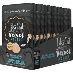 Tiki Cat After Dark Velvet Mousse Chicken & Quail Egg Grain-Free Wet Cat Food, 2.8-oz Pouch, Case Of 12 -PurePet Bites Shop 883926 PT1. AC SS1800 V1690566577