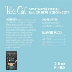 Tiki Cat After Dark Velvet Mousse Chicken & Quail Egg Grain-Free Wet Cat Food, 2.8-oz Pouch, Case Of 12 -PurePet Bites Shop 883926 PT2. AC SS1800 V1690570678