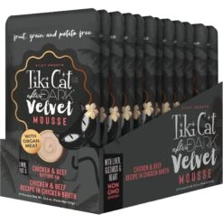Tiki Cat After Dark Velvet Mousse Chicken & Beef Grain-Free Wet Cat Food, 2.8-oz Pouch, Case Of 12 -PurePet Bites Shop 883942 PT1. AC SS1800 V1690490940