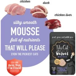 Tiki Cat After Dark Velvet Mousse Chicken & Duck Grain-Free Wet Cat Food, 2.8-oz Pouch, Case Of 12 -PurePet Bites Shop 883958 PT3. AC SS1800 V1690562021