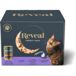 Reveal Natural Grain-Free Variety Fish & Chicken In Broth Flavored Wet Cat Food & Reveal Natural Grain-Free Variety Of Fish In Broth Flavored Wet Cat Food -PurePet Bites Shop 906806 PT1. AC SS1800 V1687963904