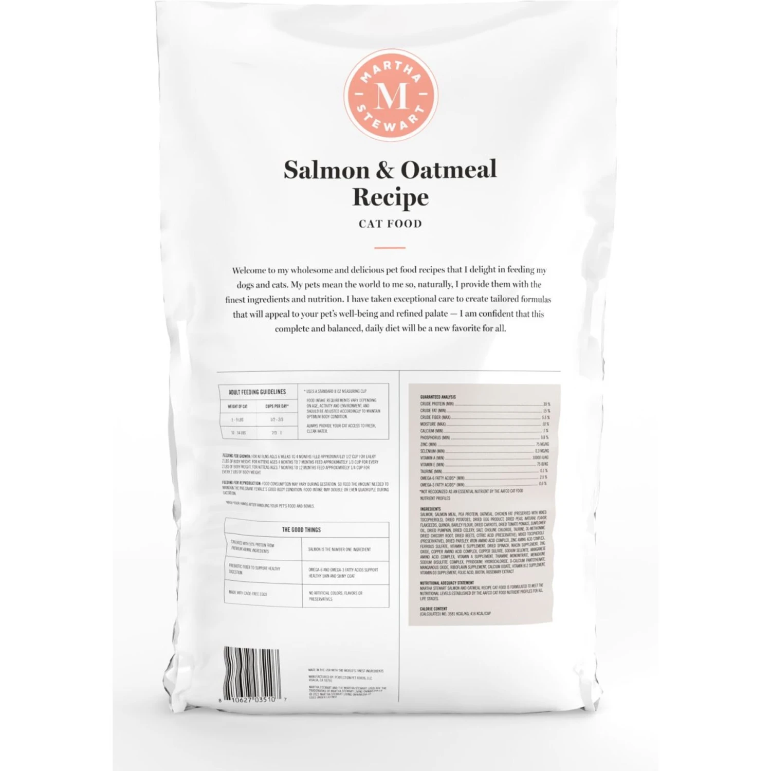Martha Stewart Pet Food Salmon & Oatmeal Recipe Dry Cat Food 4 Martha Stewart Pet Food Salmon & Oatmeal Recipe Dry Cat Food - Image 2