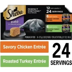 Sheba Perfect Portions Poultry Entrees Pate Variety Pack Adult Wet Cat Food Trays -PurePet Bites Shop 91472 PT2. AC SS1800 V1626816465