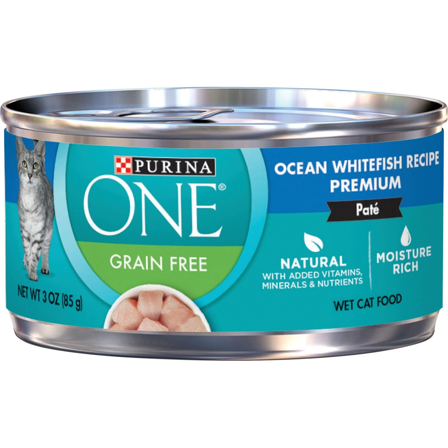 Purina ONE Ocean Whitefish Recipe Pate Grain-Free Natural High Protein Canned Cat Food, 3-oz, Case Of 24 3 Purina ONE Ocean Whitefish Recipe Pate Grain-Free Natural High Protein Canned Cat Food, 3-oz, Case Of 24