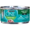 Purina ONE Turkey Recipe Pate Grain-Free Natural High Protein Canned Cat Food, 3-oz, Case Of 24 -PurePet Bites Shop 91727 MAIN. AC SS1800 V1657661113