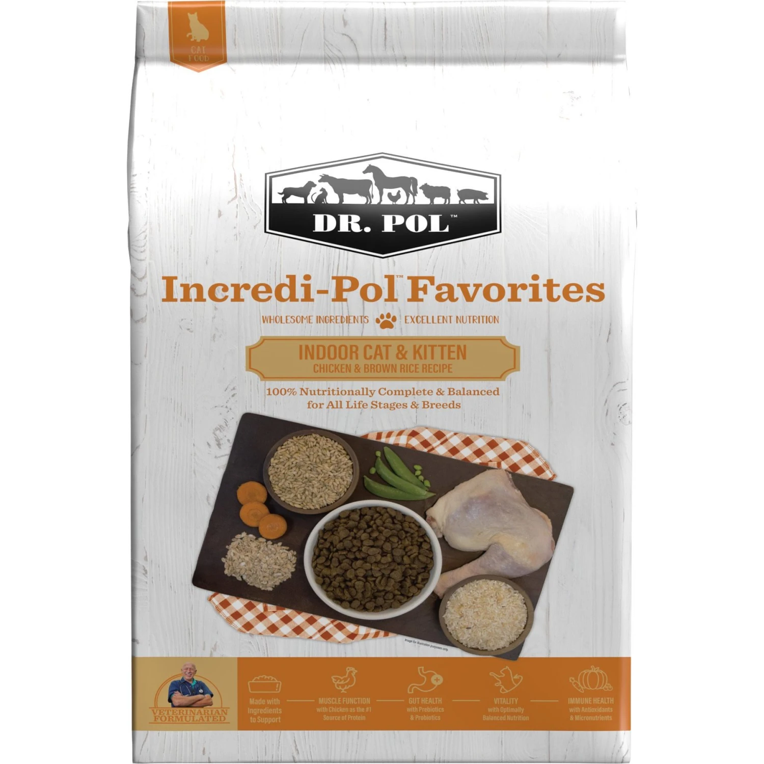 Dr. Pol Incredi-Pol Favorites Chicken & Brown Rice Indoor Cat Food, 8-lb Bag 3 Dr. Pol Incredi-Pol Favorites Chicken & Brown Rice Indoor Cat Food, 8-lb Bag