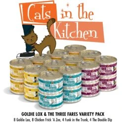 Weruva Cats In The Kitchen Goldie Lox & The 3 Fares Variety Pack Grain-Free Canned Cat Food -PurePet Bites Shop 92904 PT3. AC SS1800 V1600024258