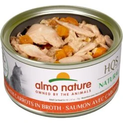 Almo Nature HQS Natural Salmon With Carrots In Broth Grain-Free Canned Cat Food -PurePet Bites Shop 93589 PT1. AC SS1800 V1669928678