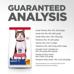 Hill's Science Diet Adult 7+ Chicken Recipe Dry Cat Food -PurePet Bites Shop 93924 PT8. AC SS1800 V1598143860