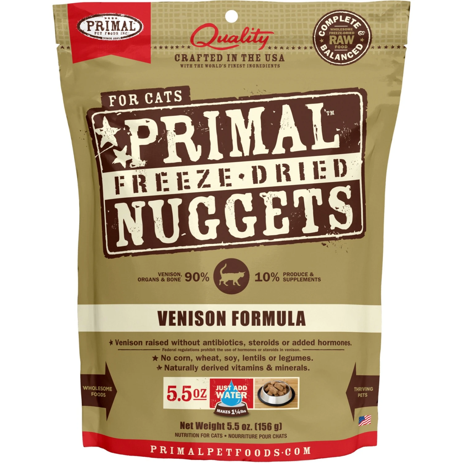 Primal Venison Nuggets Grain-Free Raw Freeze-Dried Cat Food 3 Primal Venison Nuggets Grain-Free Raw Freeze-Dried Cat Food