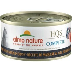 Almo Nature HQS Complete Mackerel Recipe With Pumpkin In Gravy Wet Cat Food, 2.47-oz Can, Case Of 12