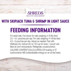 Wellness Healthy Indulgence Shreds With Skipjack Tuna & Shrimp In Light Sauce Grain-Free Wet Cat Food Pouches -PurePet Bites Shop 95733 PT7. AC SS1800 V1695839597
