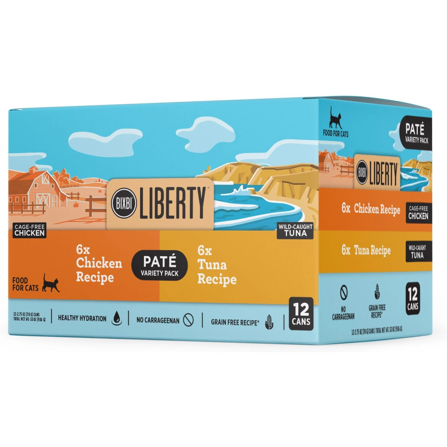 BIXBI LIBERTY Chicken Recipe & Tuna Recipe Variety Pack Grain-Free Wet Cat Food, 2.75-oz Can, Case Of 12 3 BIXBI LIBERTY Chicken Recipe & Tuna Recipe Variety Pack Grain-Free Wet Cat Food, 2.75-oz Can, Case Of 12