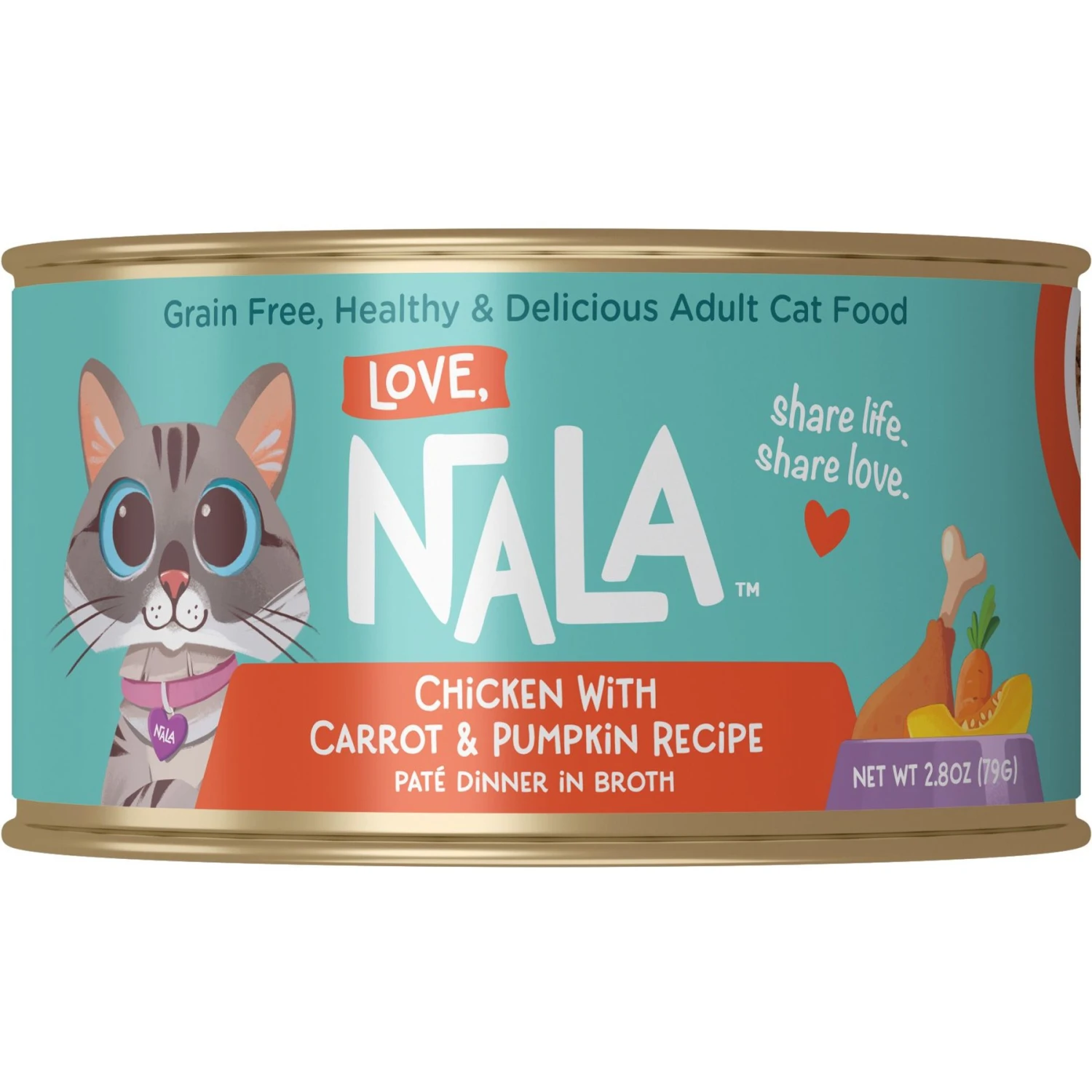 Love, Nala Chicken Pate With Carrot & Pumpkin Recipe In Broth Adult Grain-Free Wet Cat Food, 2.8-oz Can, Case Of 12 3 Love, Nala Chicken Pate With Carrot & Pumpkin Recipe In Broth Adult Grain-Free Wet Cat Food, 2.8-oz Can, Case Of 12