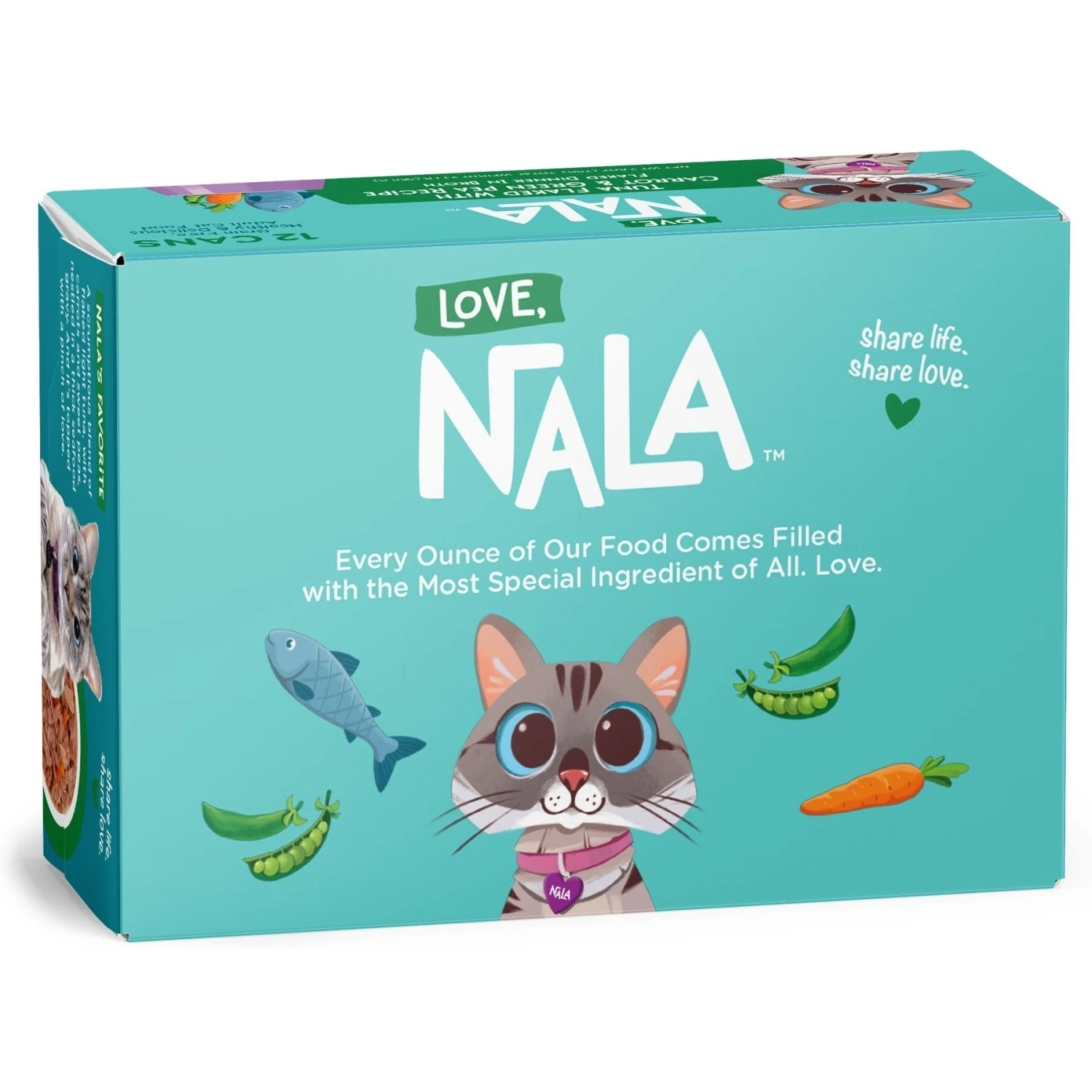 Love, Nala Tuna Flaked With Carrot & Green Pea Recipe In Broth Adult Grain-Free Wet Cat Food, 2.8-oz Can, Case Of 12 4 Love, Nala Tuna Flaked With Carrot & Green Pea Recipe In Broth Adult Grain-Free Wet Cat Food, 2.8-oz Can, Case Of 12 - Image 2