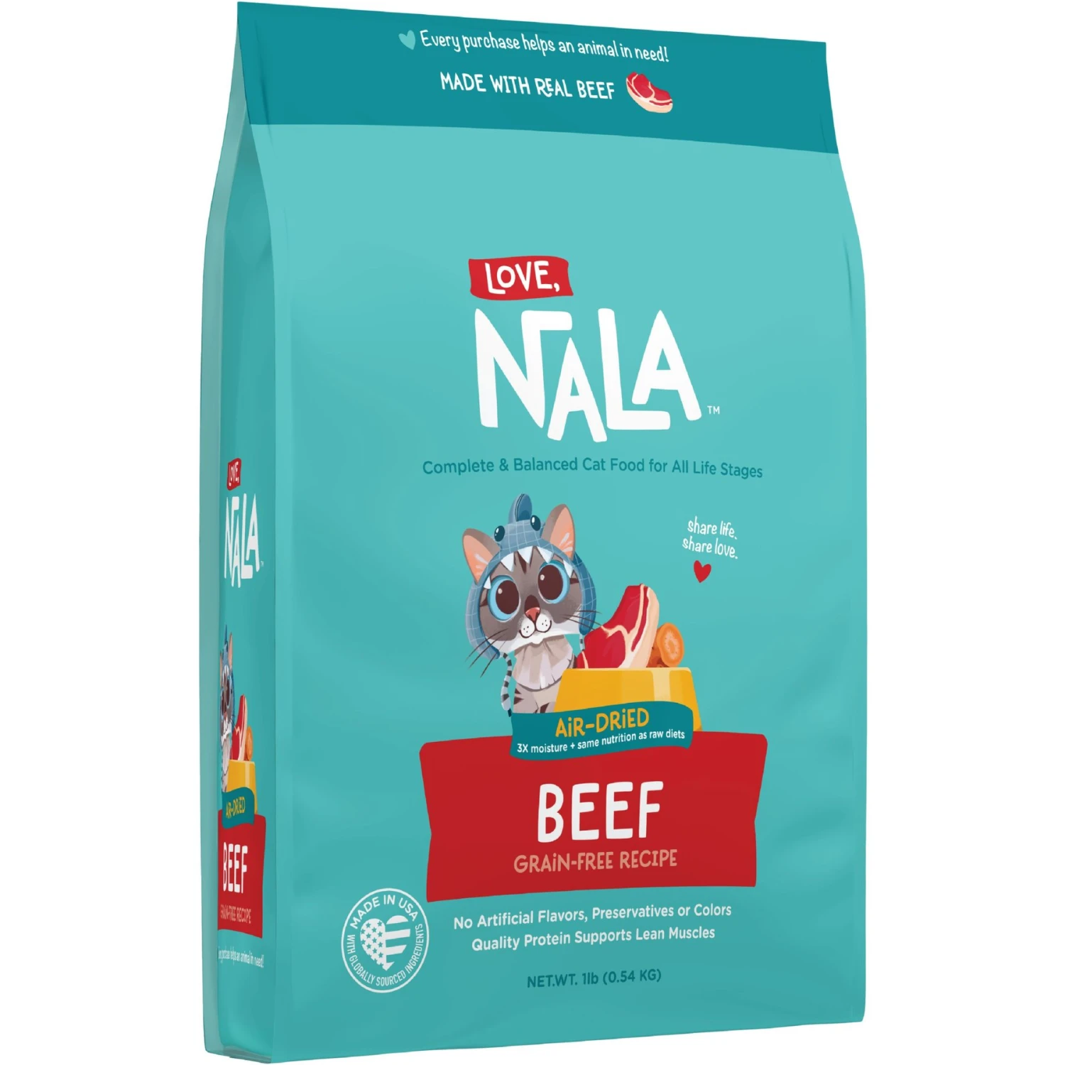 Love, Nala Beef Grain-Free Adult Dehydrated Cat Food, 1-lb Bag 3 Love, Nala Beef Grain-Free Adult Dehydrated Cat Food, 1-lb Bag