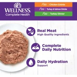 Wellness Complete Health Chicken & Turkey Pate Favorites Variety Pack Grain-Free Wet Cat Food, 3-oz Can, Case Of 12 -PurePet Bites Shop 984630 PT2. AC SS1800 V1699642703