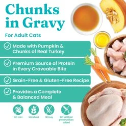 Solid Gold Wholesome Selects With Real Turkey & Pumpkin Recipe In Gravy Grain-Free Canned Cat Food -PurePet Bites Shop 99360 PT1. AC SS1800 V1524755567