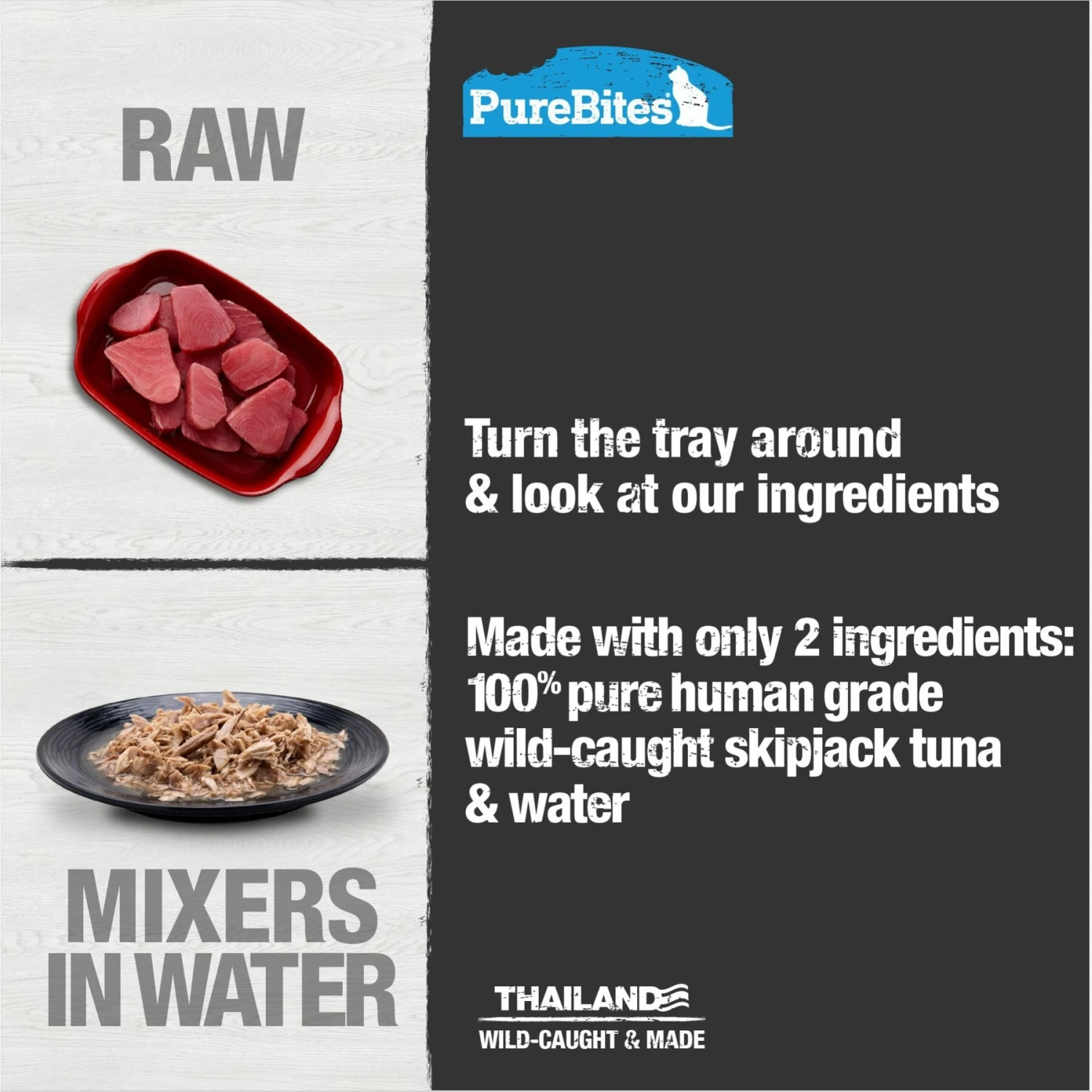 PureBites Mixers 100% Wild Tuna In Water Grain-Free Cat Food Trays 6 PureBites Mixers 100% Wild Tuna In Water Grain-Free Cat Food Trays - Image 4