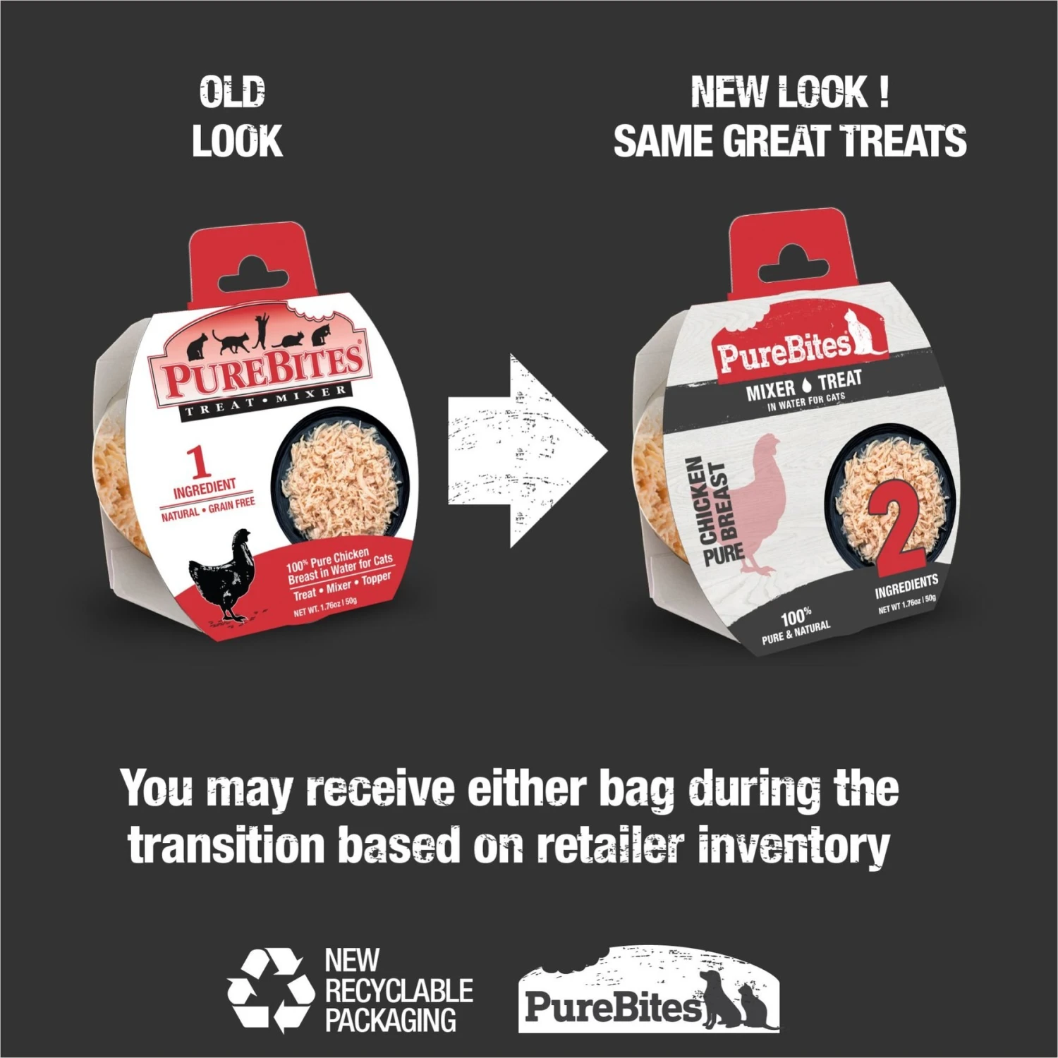 PureBites Mixers 100% Chicken Breast In Water Grain-Free Cat Food Trays 4 PureBites Mixers 100% Chicken Breast In Water Grain-Free Cat Food Trays - Image 2