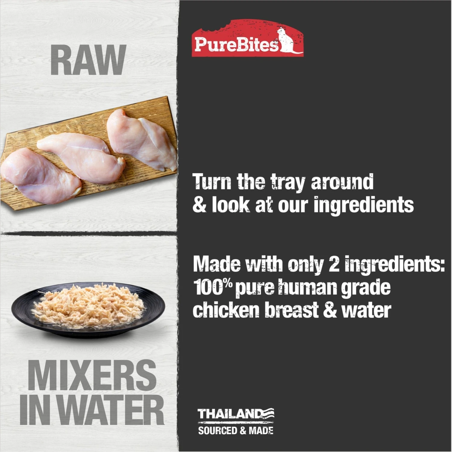 PureBites Mixers 100% Chicken Breast In Water Grain-Free Cat Food Trays 6 PureBites Mixers 100% Chicken Breast In Water Grain-Free Cat Food Trays - Image 4