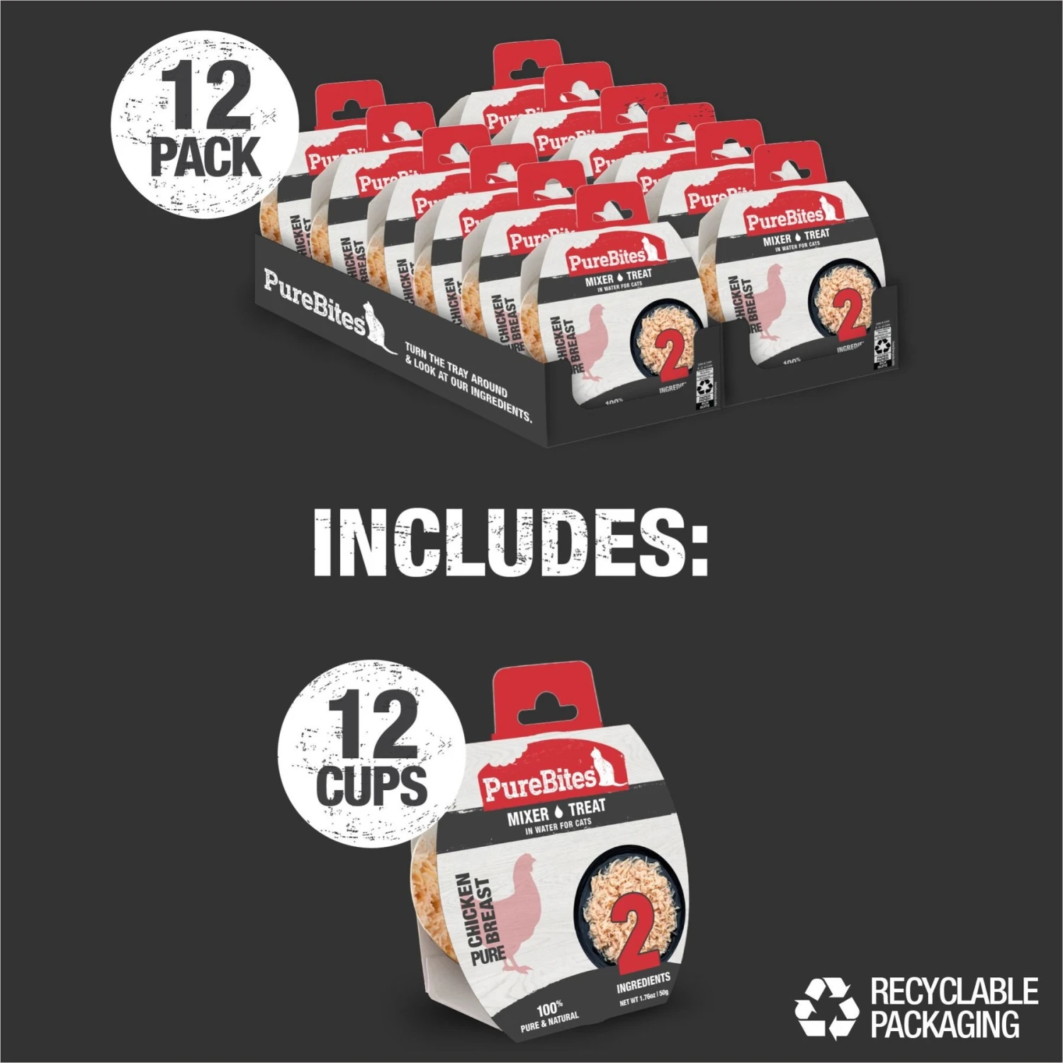 PureBites Mixers 100% Chicken Breast In Water Grain-Free Cat Food Trays 9 PureBites Mixers 100% Chicken Breast In Water Grain-Free Cat Food Trays - Image 7